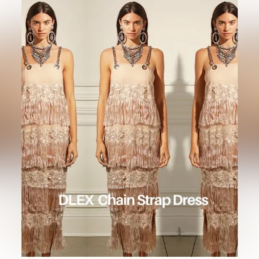 Dylan Lex Chain Strap Dress Nude Large — image 3 of 6